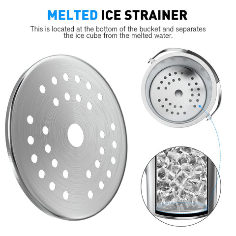 FiveHome silver-finish ice bucket offers a classy, easy-clean surface