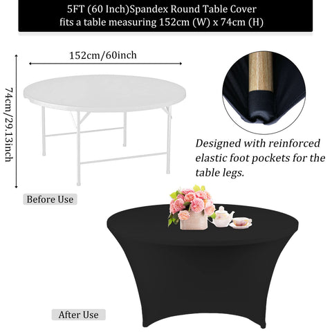 Fivenl round spandex tablecloth fabric detail highlighting stretch and smooth surface