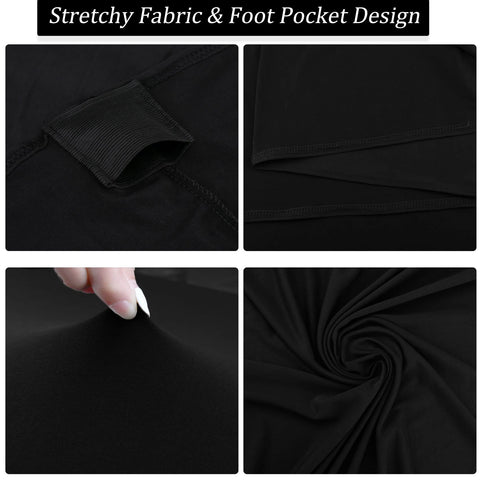 Fivenl tablecloth with reinforced foot pockets keeps cover secure on legs