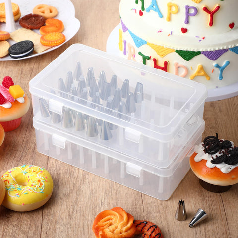 Fiwochic piping tip box set, two boxes for organized decorating tools