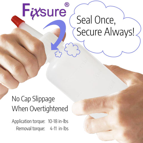FIXSURE red tip cap helps quick identification and controlled flow.