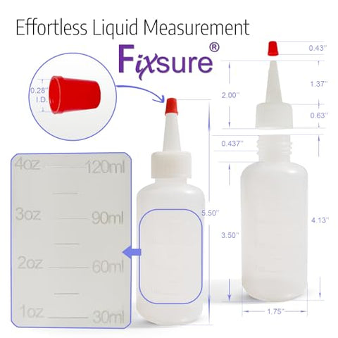 FIXSURE volume marks in oz and ml for quick measurement.