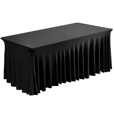Fixwal table skirt 6ft rectangle cover showcases clean edge and neat under-table area