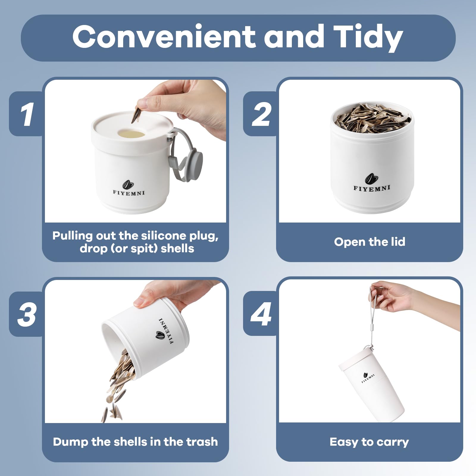 FIYEMNI sunflower seed cup at baseball games keeps shells contained