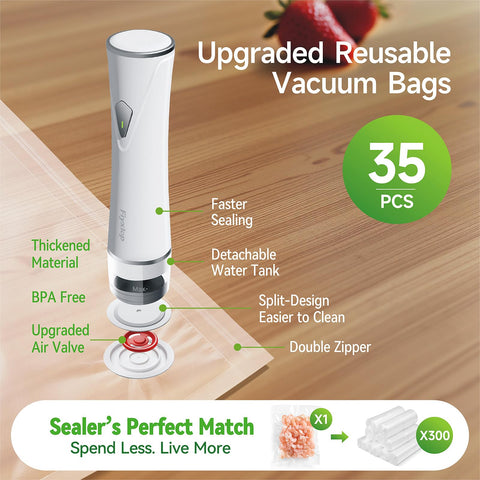 Fiyxlop compact sealer design highlighting portability for travel and kitchen.