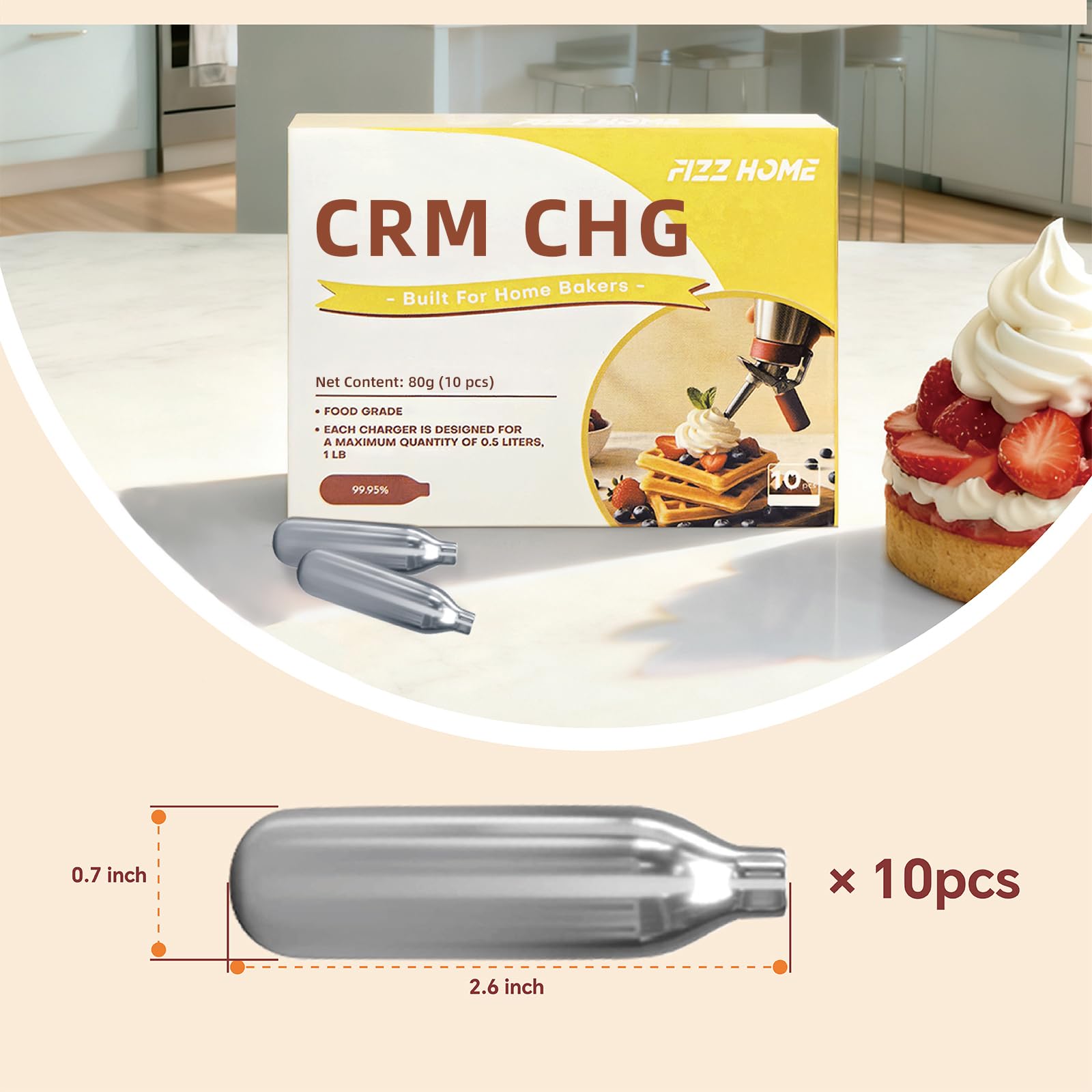 Fizzhome cream-dispensing tools in stainless steel reduce leaks during operation.