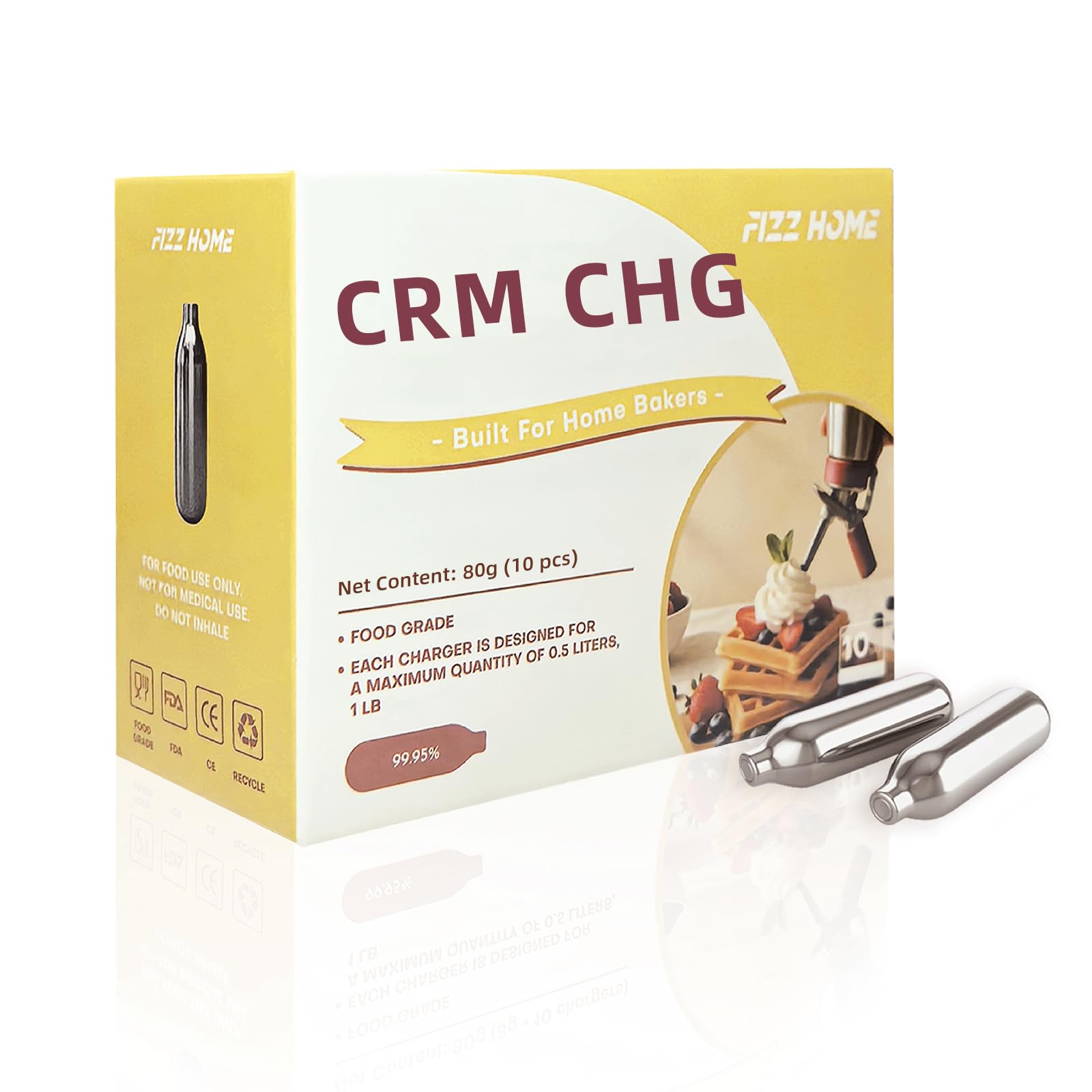 Fizzhome refill set for cream dispensers enables fluffy cream quickly.