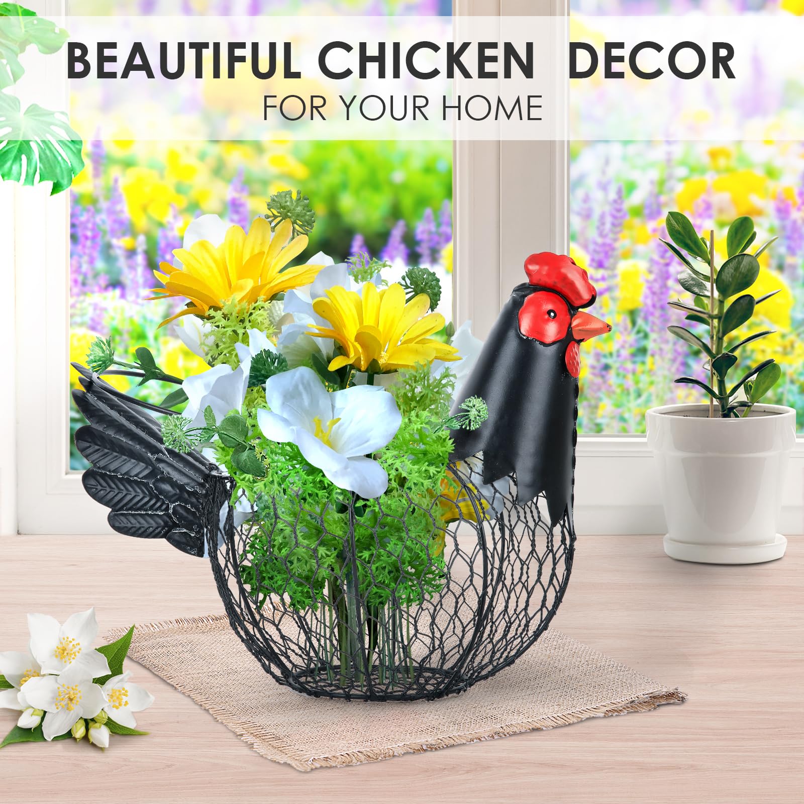 FJAXLJGYP rustic black rooster design for farmhouse decor