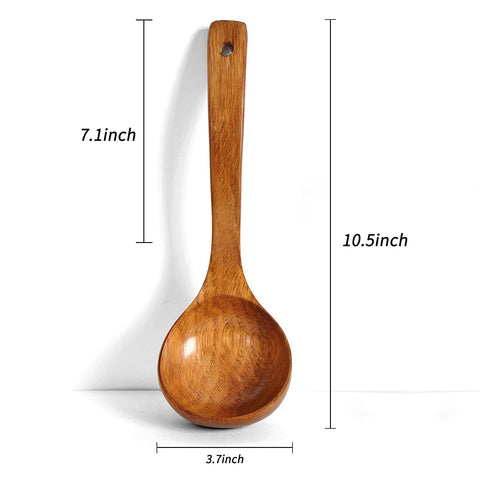 FJNATINH arbor wood ladle detail highlighting natural texture and durability