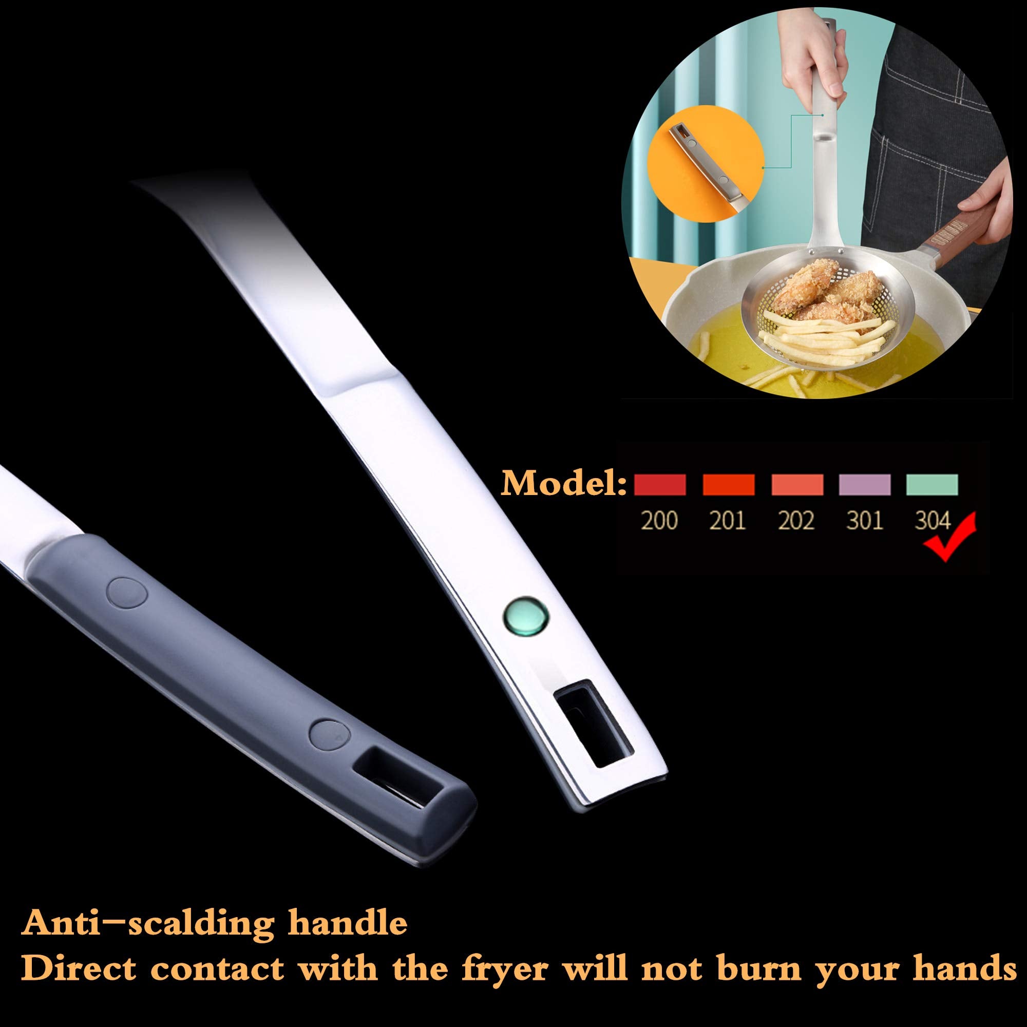 FJNATINH skimmer ladle hanging hole for convenient storage after use.