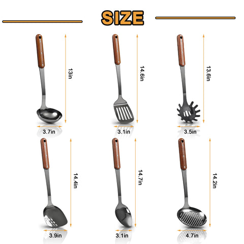 FJNATINH ladle in polished steel for easy scooping of soups and sauces.