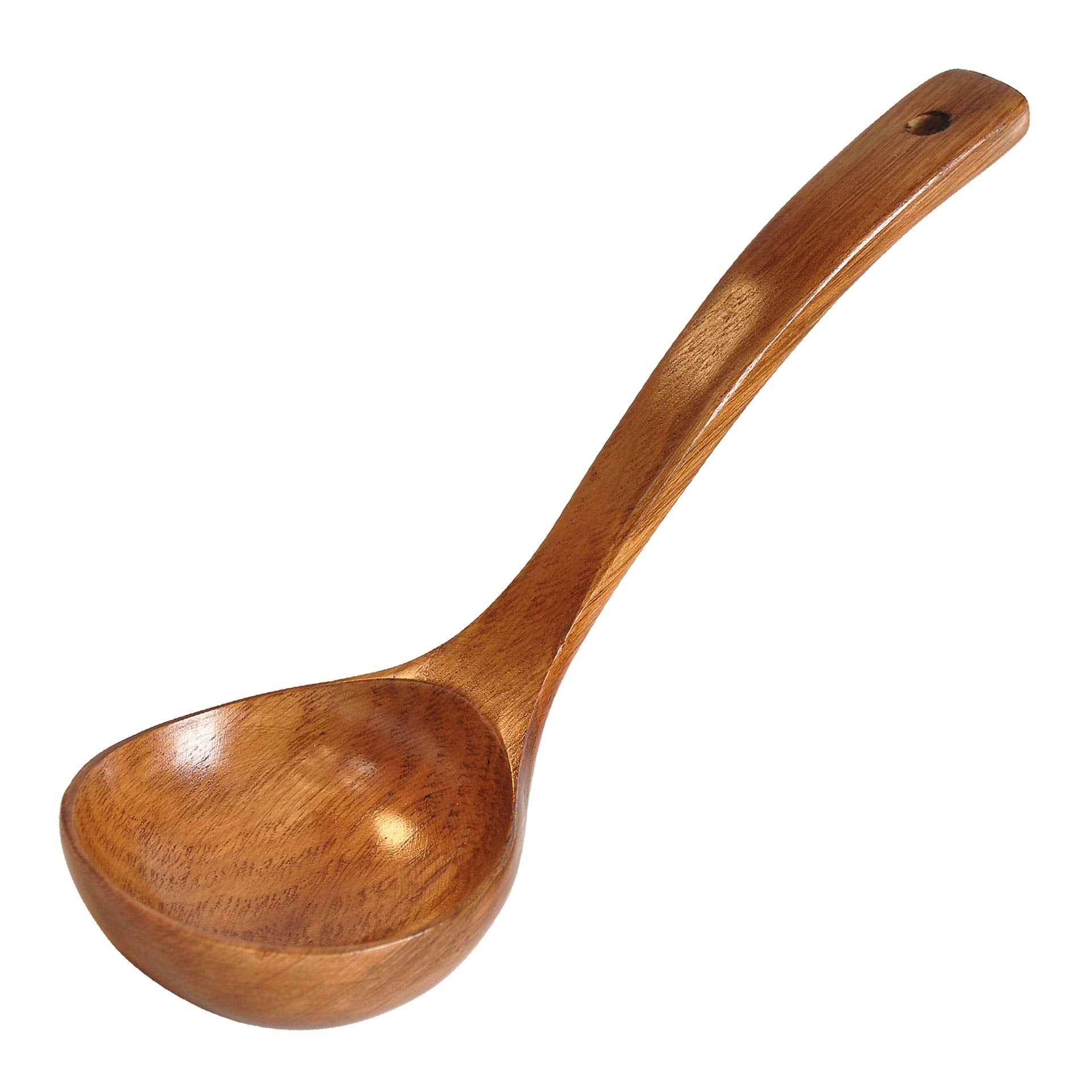 FJNATINH wooden ladle with long handle for safe stirring in hot pots