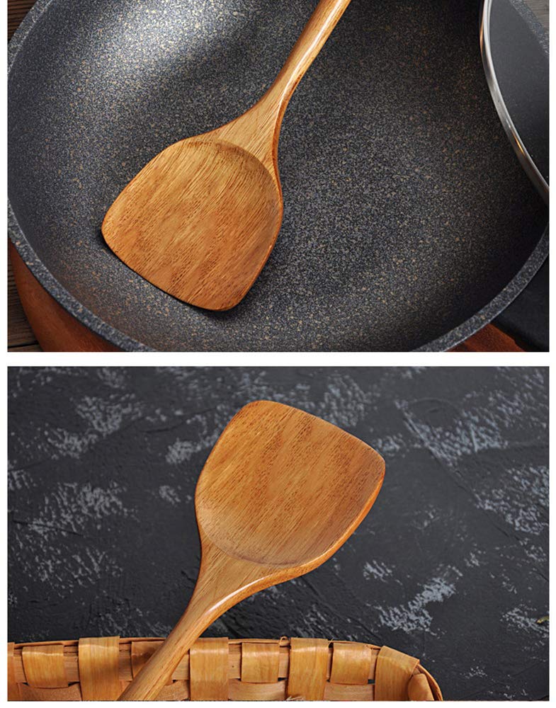 FJNATINH wooden spatula shown as stylish kitchen drawer display