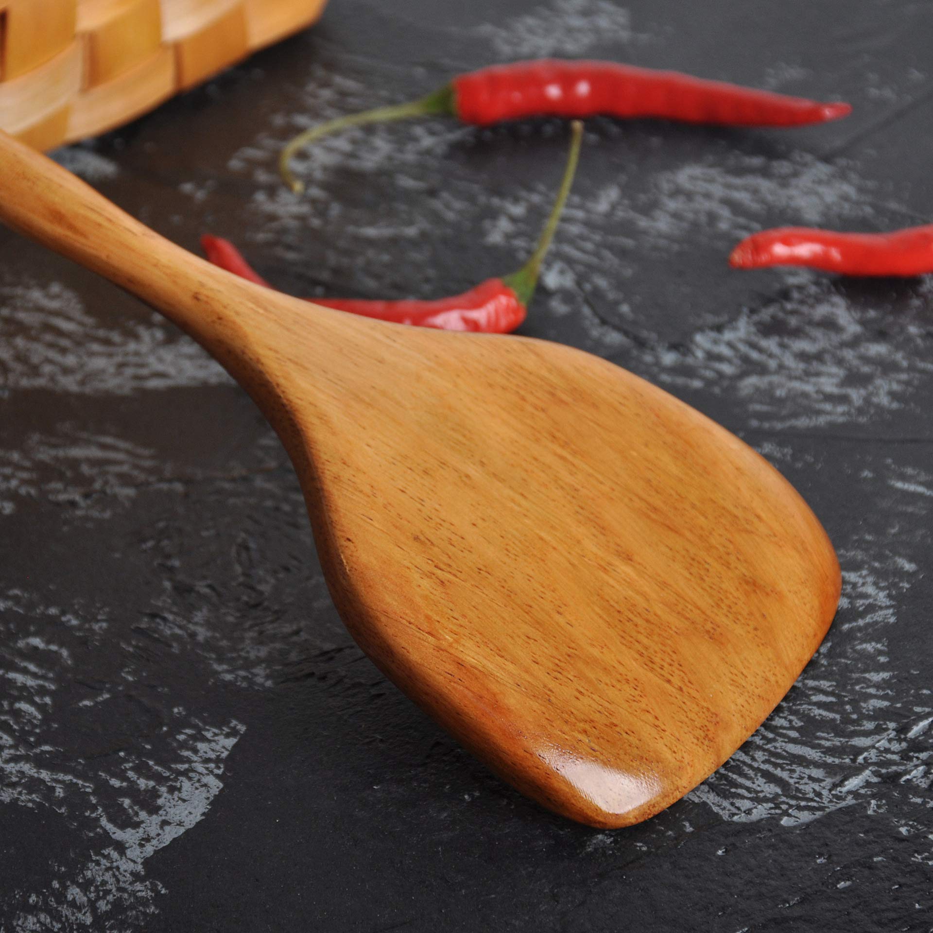 FJNATINH wooden spatula safe for nonstick cookware and surfaces