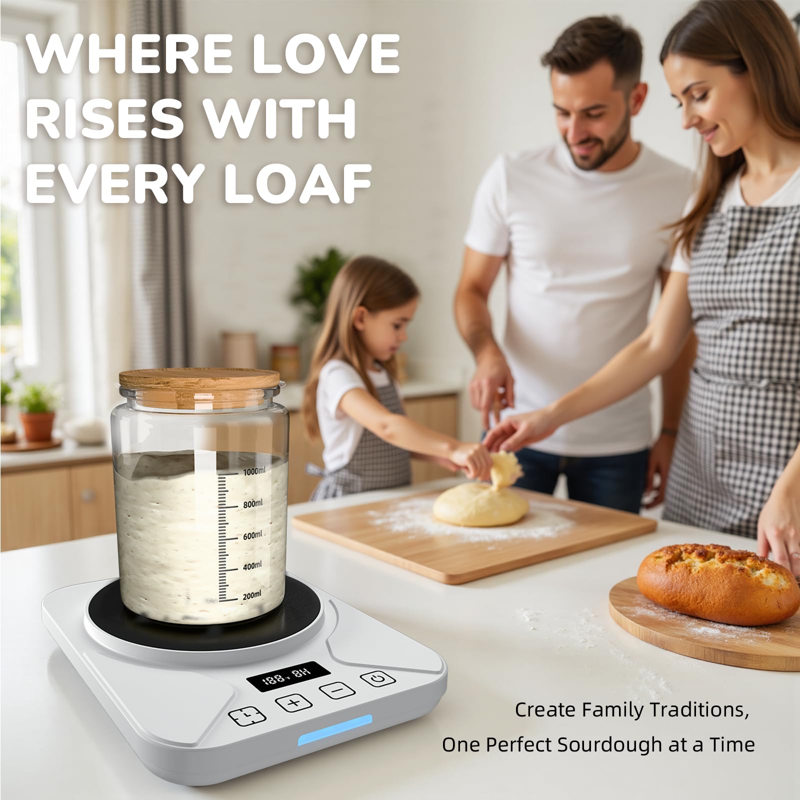 FJR sourdough starter warmer mat compact design saves counter space.