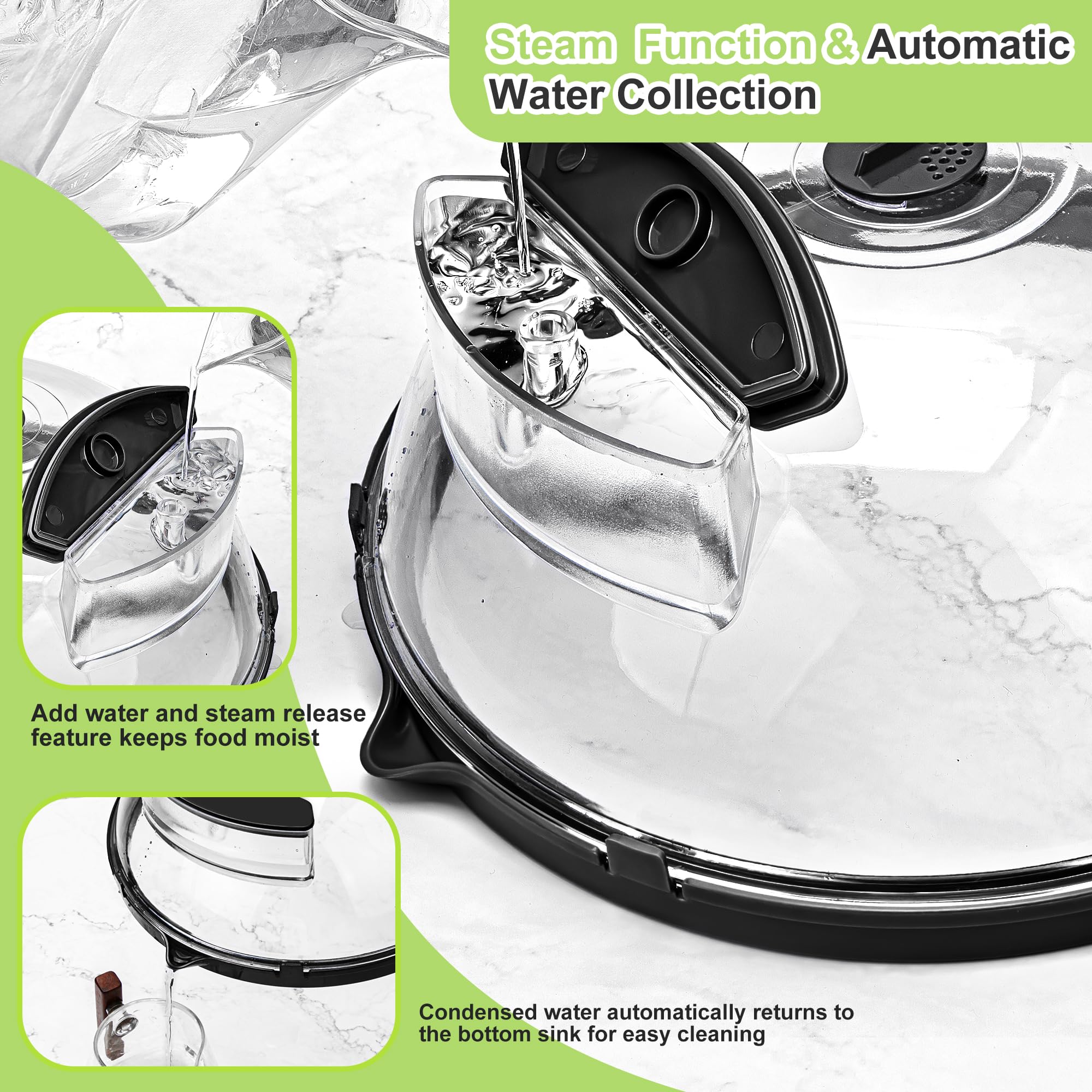 Fkprorjv 10x4.2-inch cover drainage groove prevents water stains on microwave