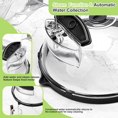 Fkprorjv 10x4.2-inch cover drainage groove prevents water stains on microwave