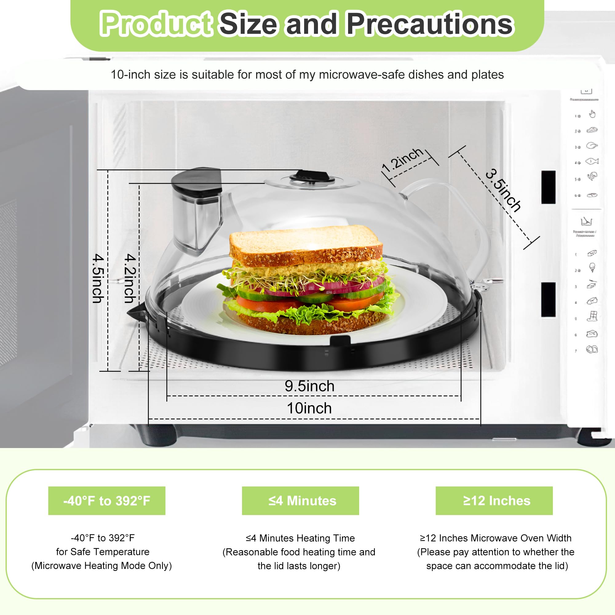 Fkprorjv 10x4.2-inch cover fits most microwaves, plates, and bowls