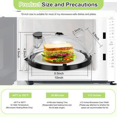 Fkprorjv 10x4.2-inch cover fits most microwaves, plates, and bowls