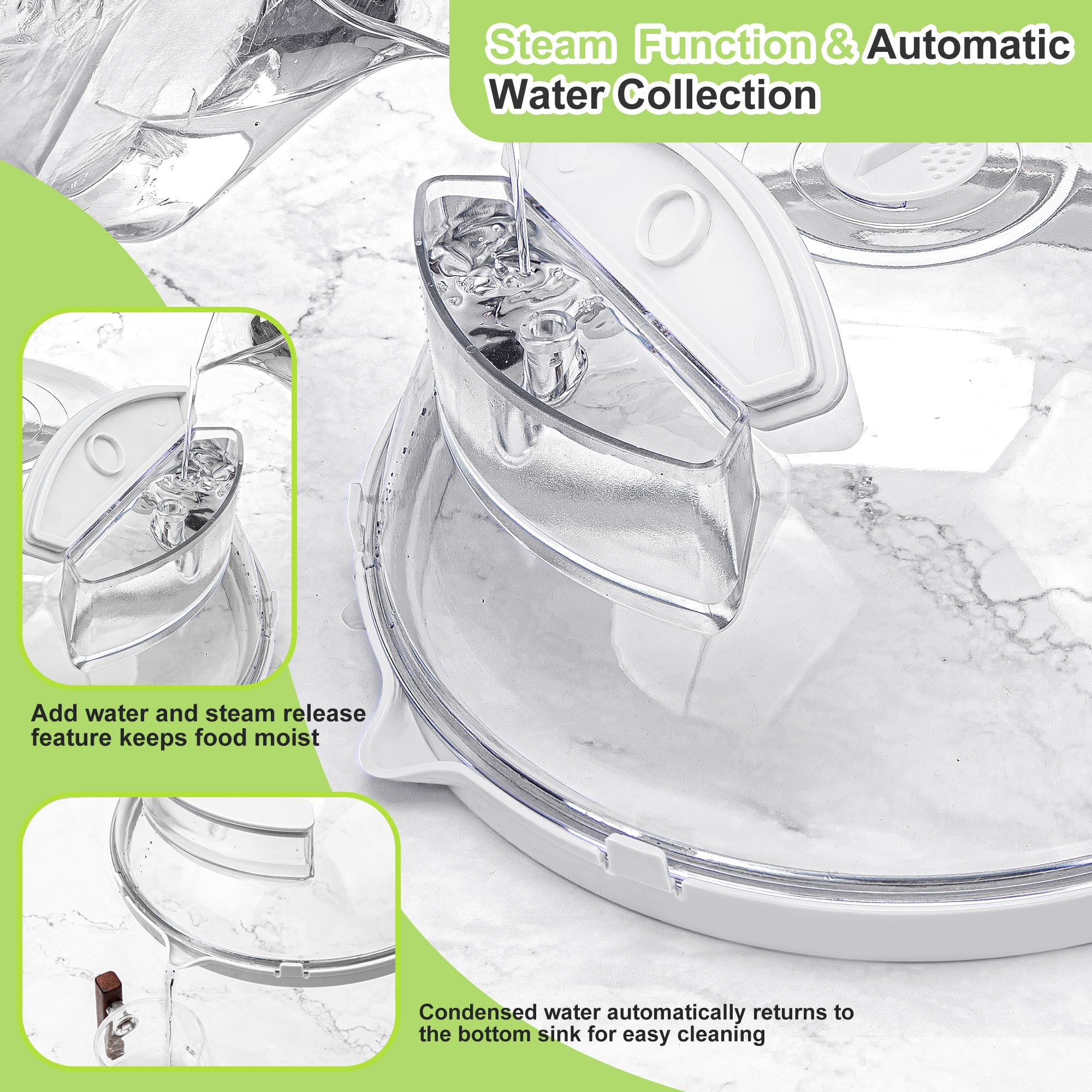 Fkprorjv clear microwave lid over dish shows transparent design for monitoring heating