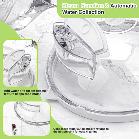 Fkprorjv clear microwave lid over dish shows transparent design for monitoring heating