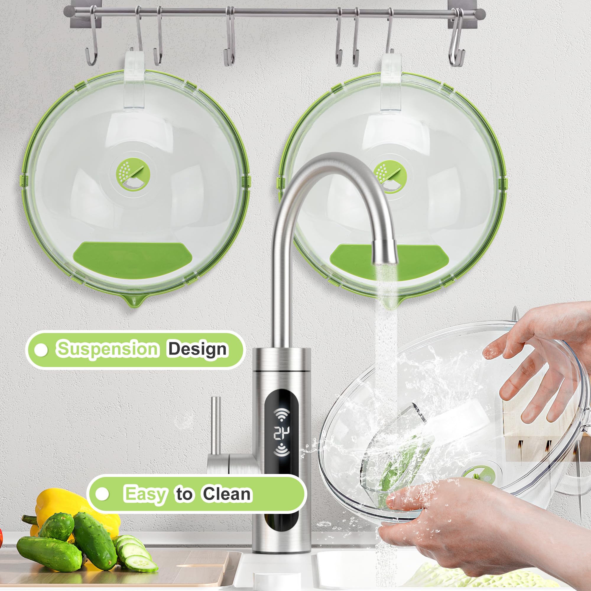 Fkprorjv fits-most-plates-bowls reduces waste versus plastic wrap.