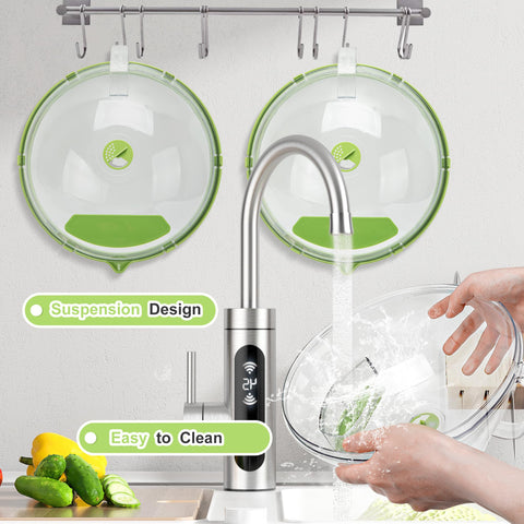 Fkprorjv fits-most-plates-bowls reduces waste versus plastic wrap.