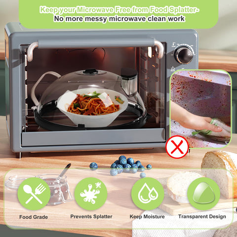 Fkprorjv microwave lid with water reservoir for even heating and preserved flavor