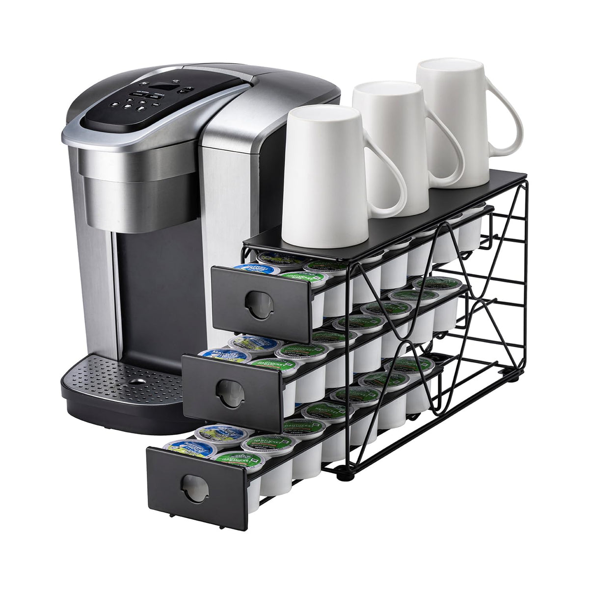 FlagShip K Cup Holder 3 Tier top view shows space-saving pod organization.