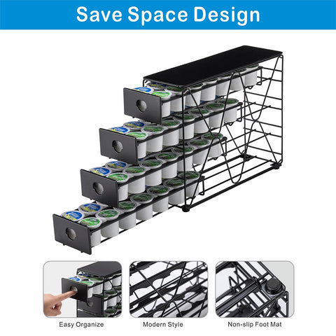 FlagShip K Cup Holder four-tier structure emphasizes compact high-capacity storage