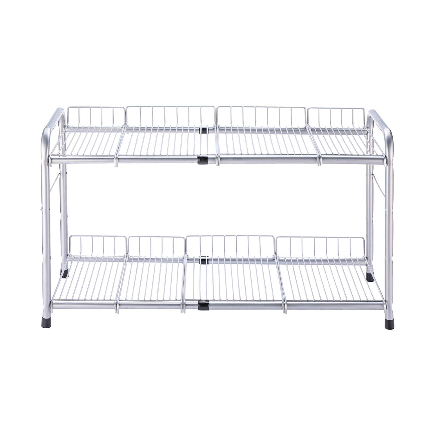 FlagShip two-tier under-sink organizer, extendable, maximizes cabinet space under the sink.