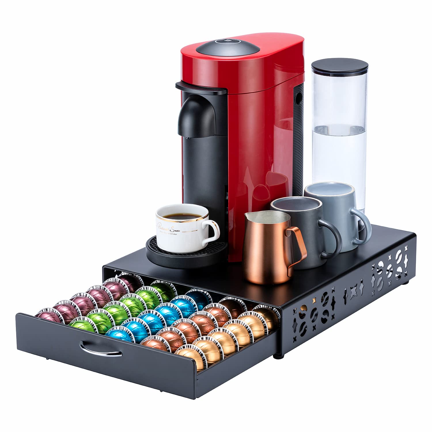 FlagShip Vertuo pod holder with 50-pod capacity for organized mornings
