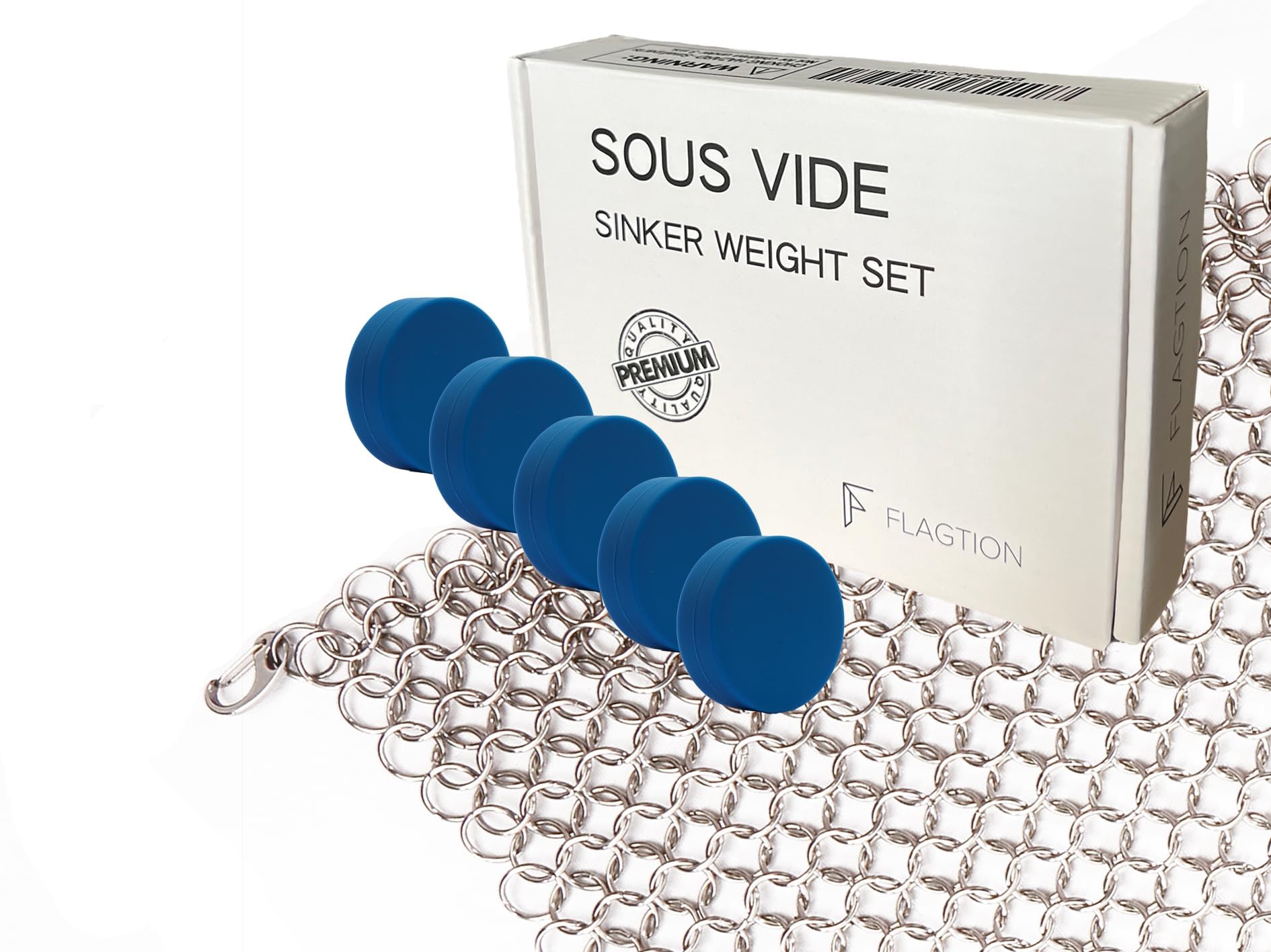 FlagTION sous vide net 35x30cm shown in use, durable stainless steel for even circulation
