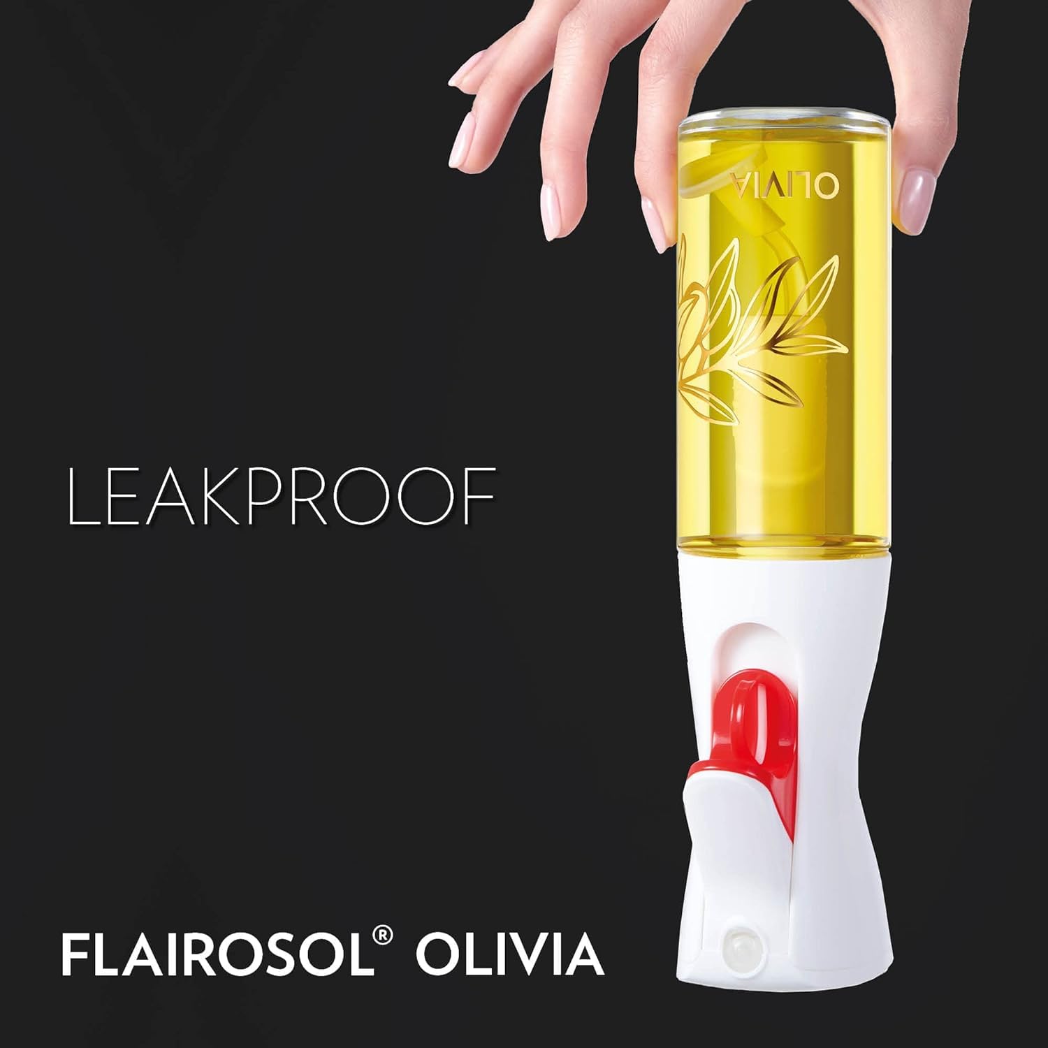 FLAIROSOL OLIVIA built-in filter prevents nozzle clogging for reliable spray.