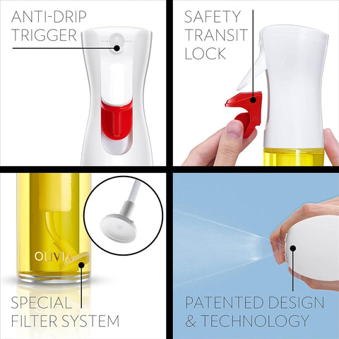 FLAIROSOL OLIVIA fine-mist nozzle delivering even coating for sauces and pans