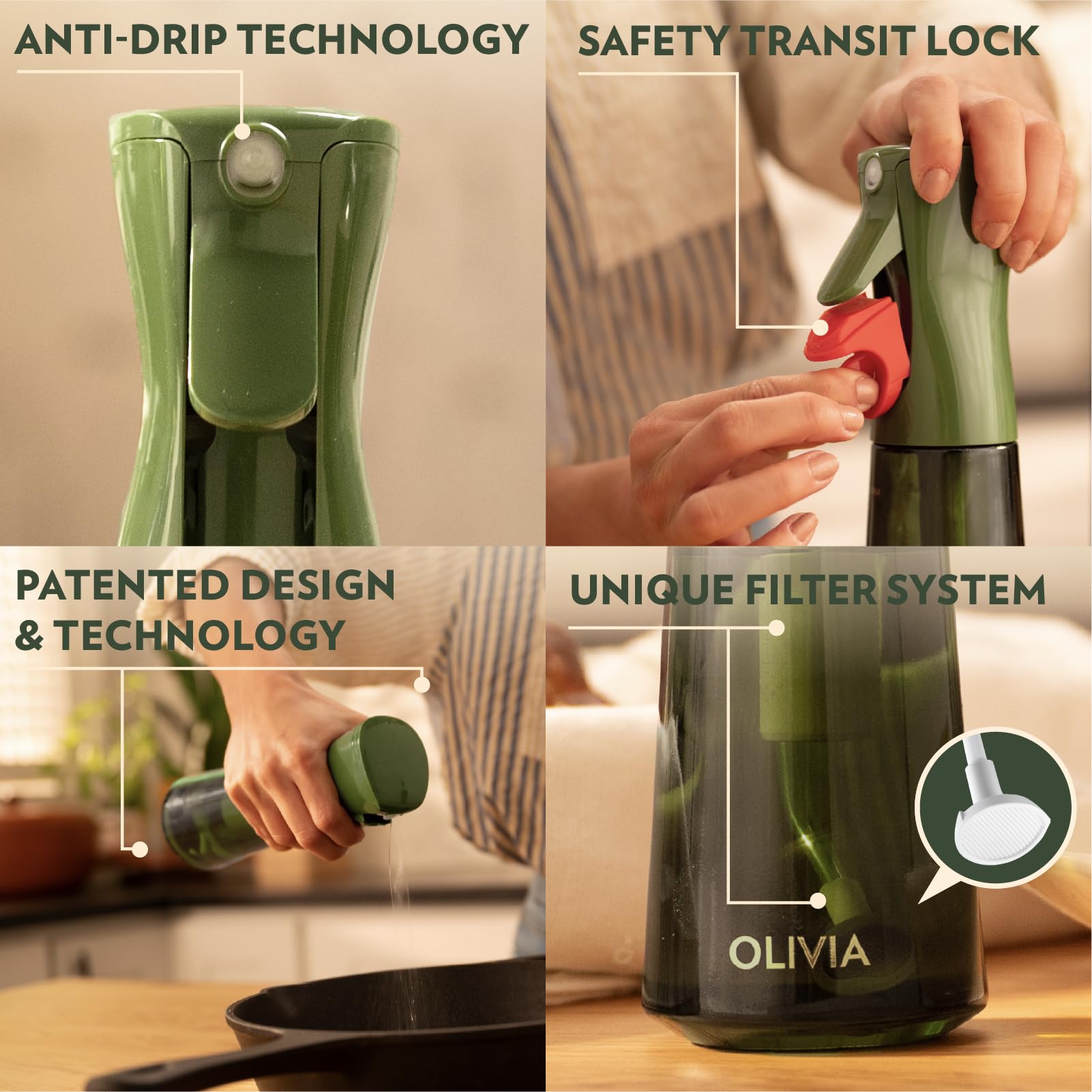 FLAIROSOL Olivia easy-grip trigger handle enables effortless spray control