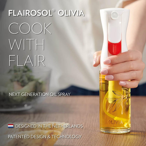 FLAIROSOL OLIVIA versatile sprayer handles olive oil, wine, and more.