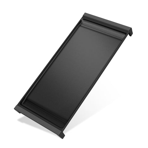 FlameDuty cast iron griddle supports pancakes, burgers, veggies.