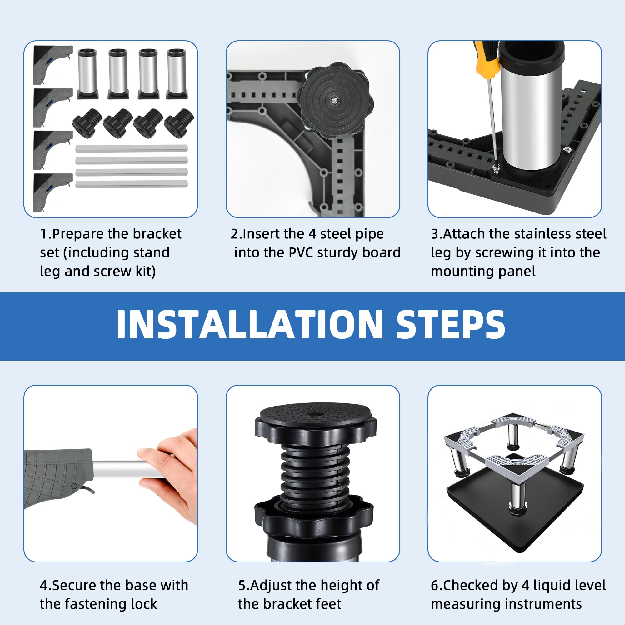 Flamiracle easy assembly with level indicators for alignment.