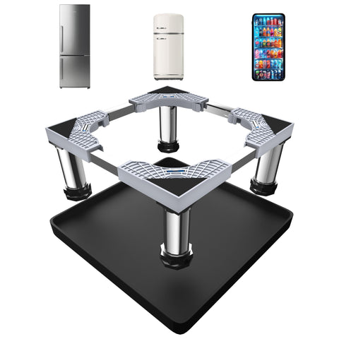 Flamiracle mini fridge stand with silicone mat elevates appliances, protecting floors.