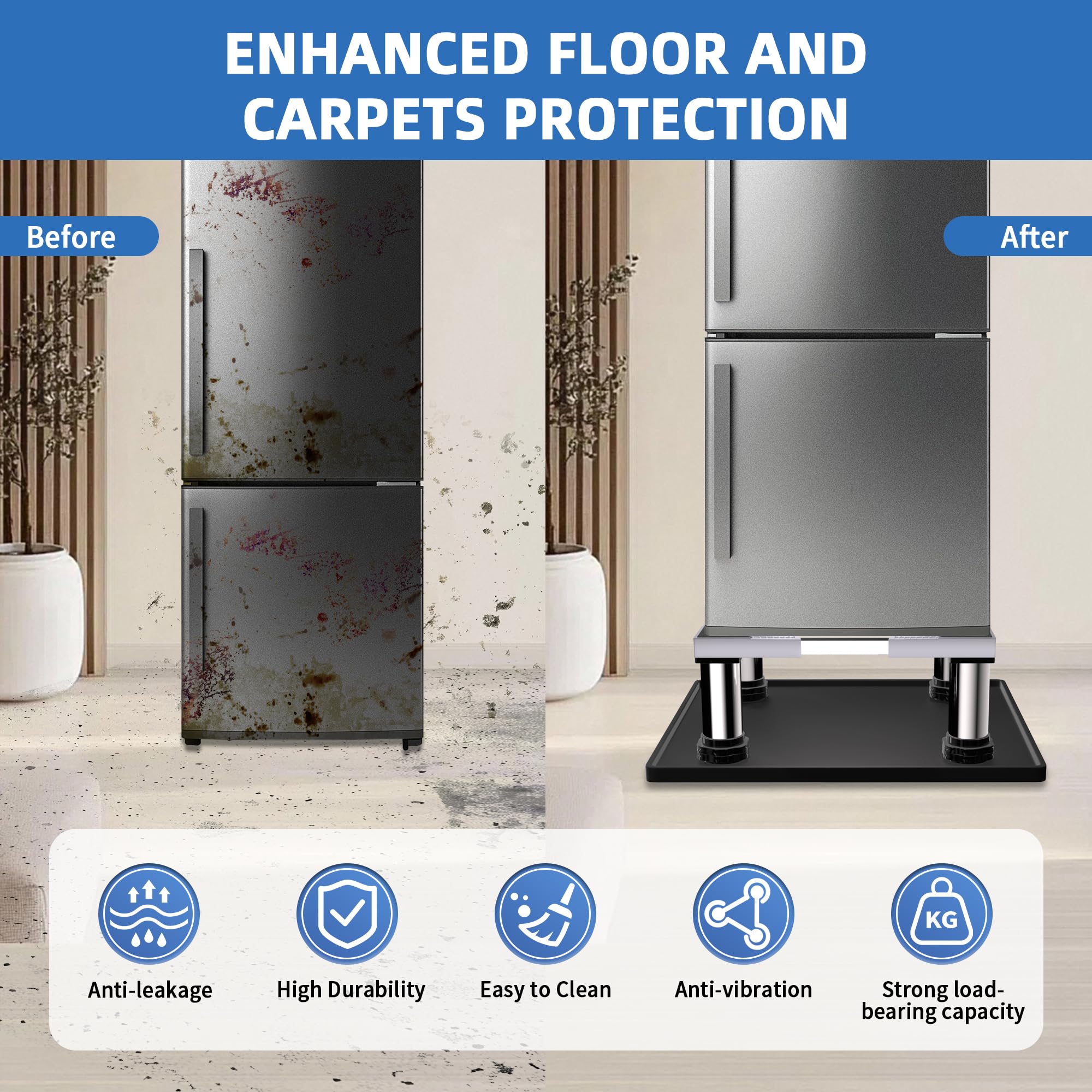 Flamiracle refrigerator stand 24x24 fits compact fridges and small appliances.