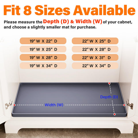 FLATO flexible silicone mat that lies flat in cabinets.