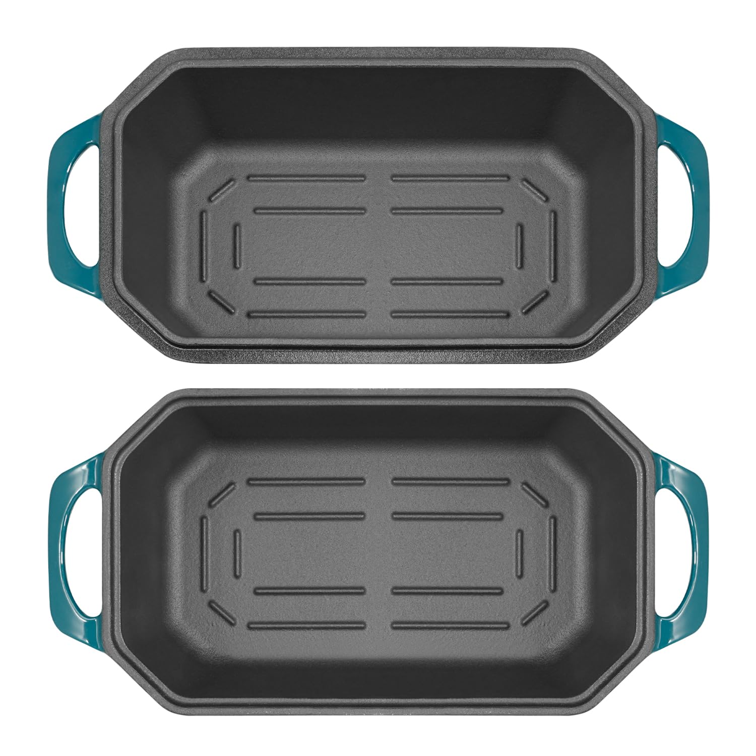 Flavehc loaf pan interior enamel cleans easily after baking.