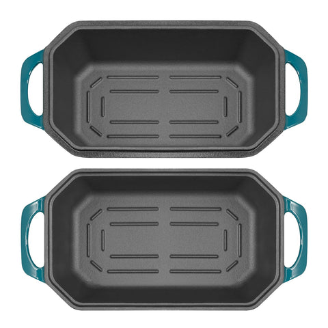 Flavehc loaf pan interior enamel cleans easily after baking.