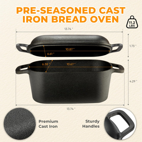 Flavorix oval Dutch Oven lid demonstrating humidity control for bloom