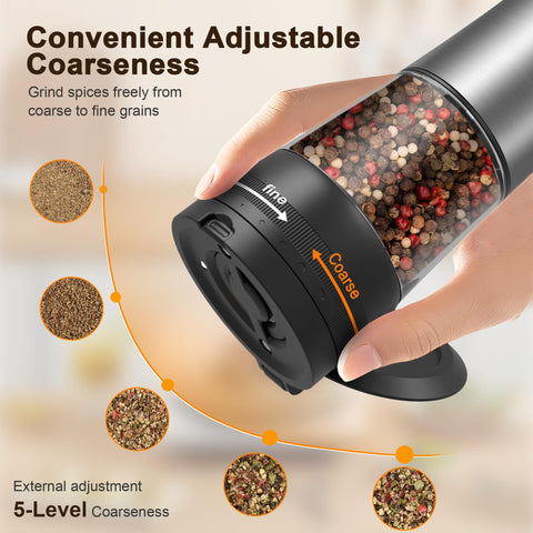 Flelano external coarseness dial for texture control without opening