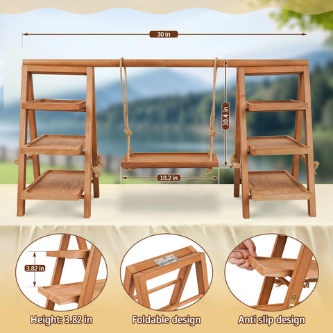 Flenpptly dessert stand for parties wooden elevates treats on countertops.