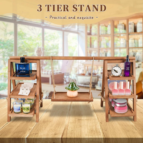 Flenpptly elegant tiered serving tray wood for cookies and confections.