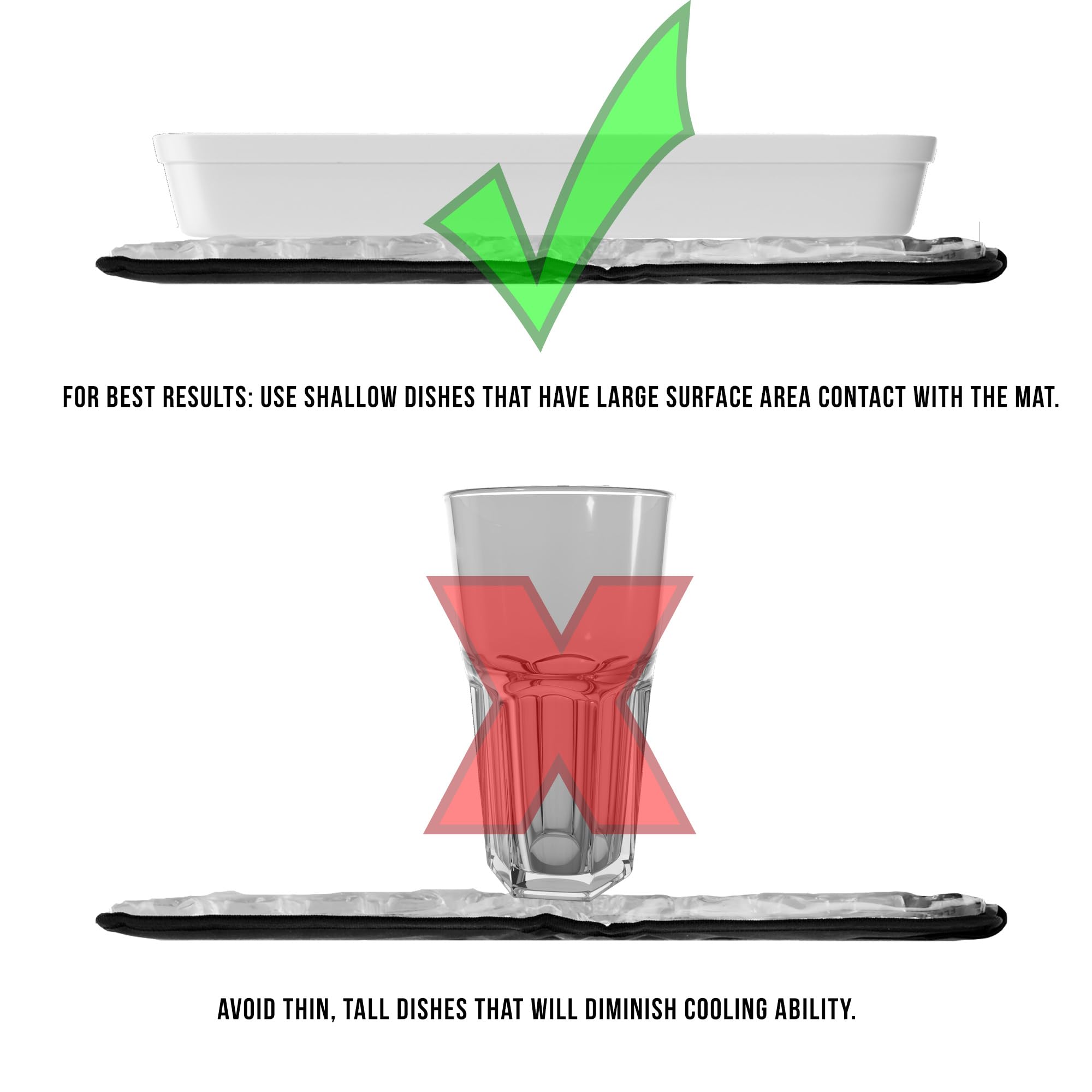 FlexiFreeze Party Mat Chiller close-up highlights insulated backing to protect furniture