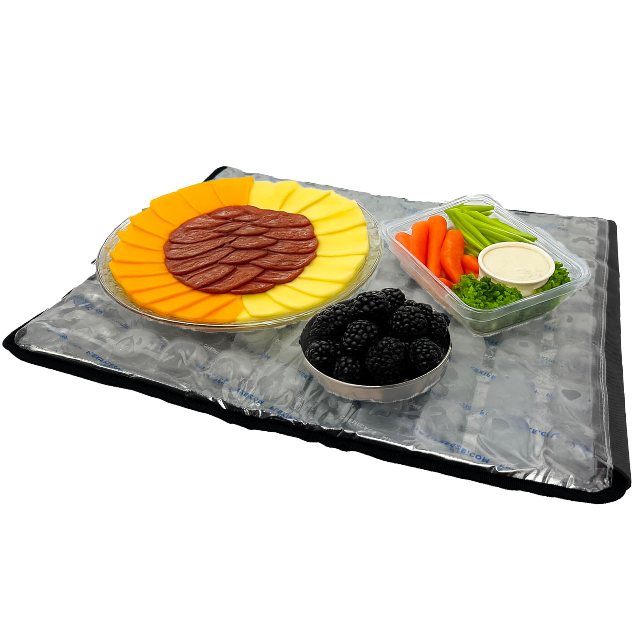 FlexiFreeze Party Mat Chiller top view shows clear surface for easy item placement